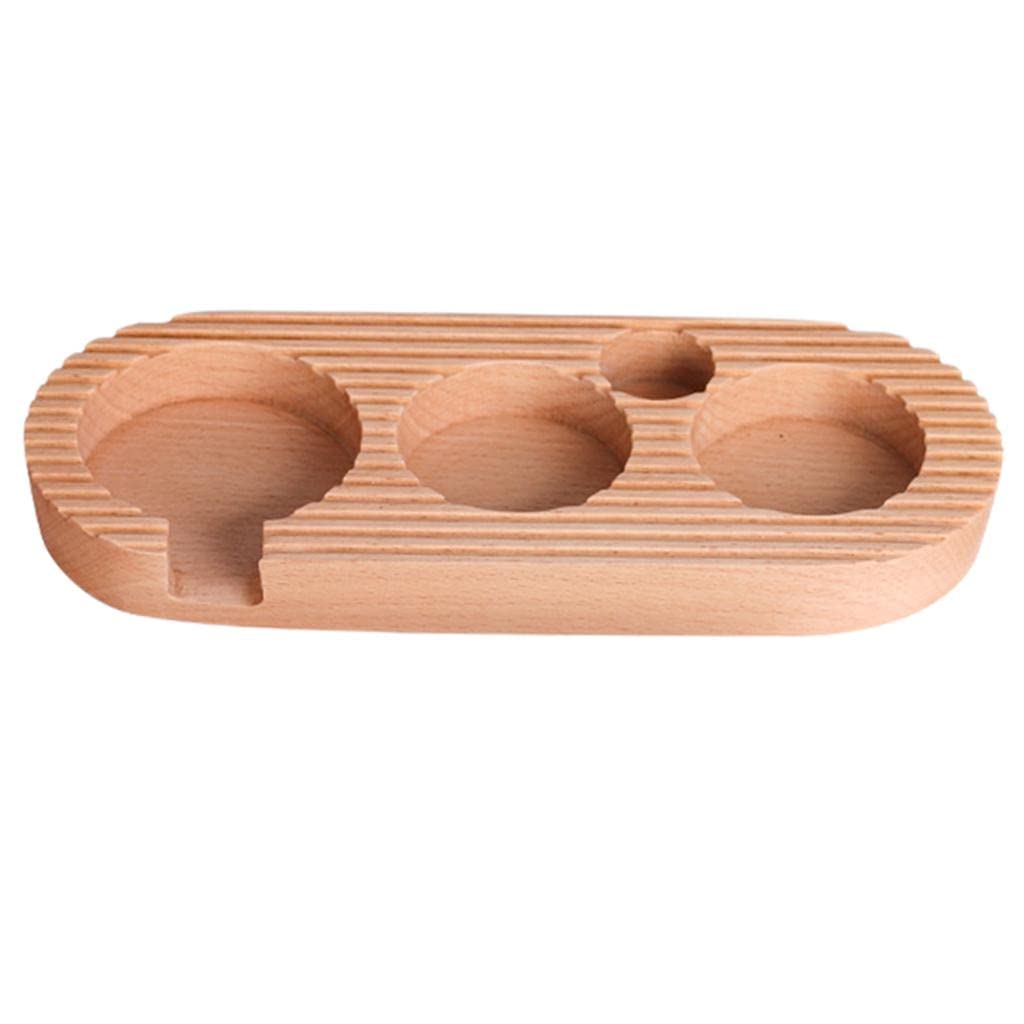 FAKEME Wooden Coffee Tamper Stand 58mm - Barista Tamping Mat for Espresso Makers