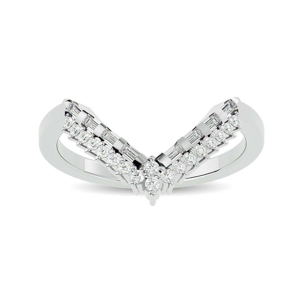 14K White Gold Diamond Chevron Band Ring - 1/5 ct tw Wedding & Anniversary Jewelry for Women - Perfect for Bridal, Engagement & Special Occasions