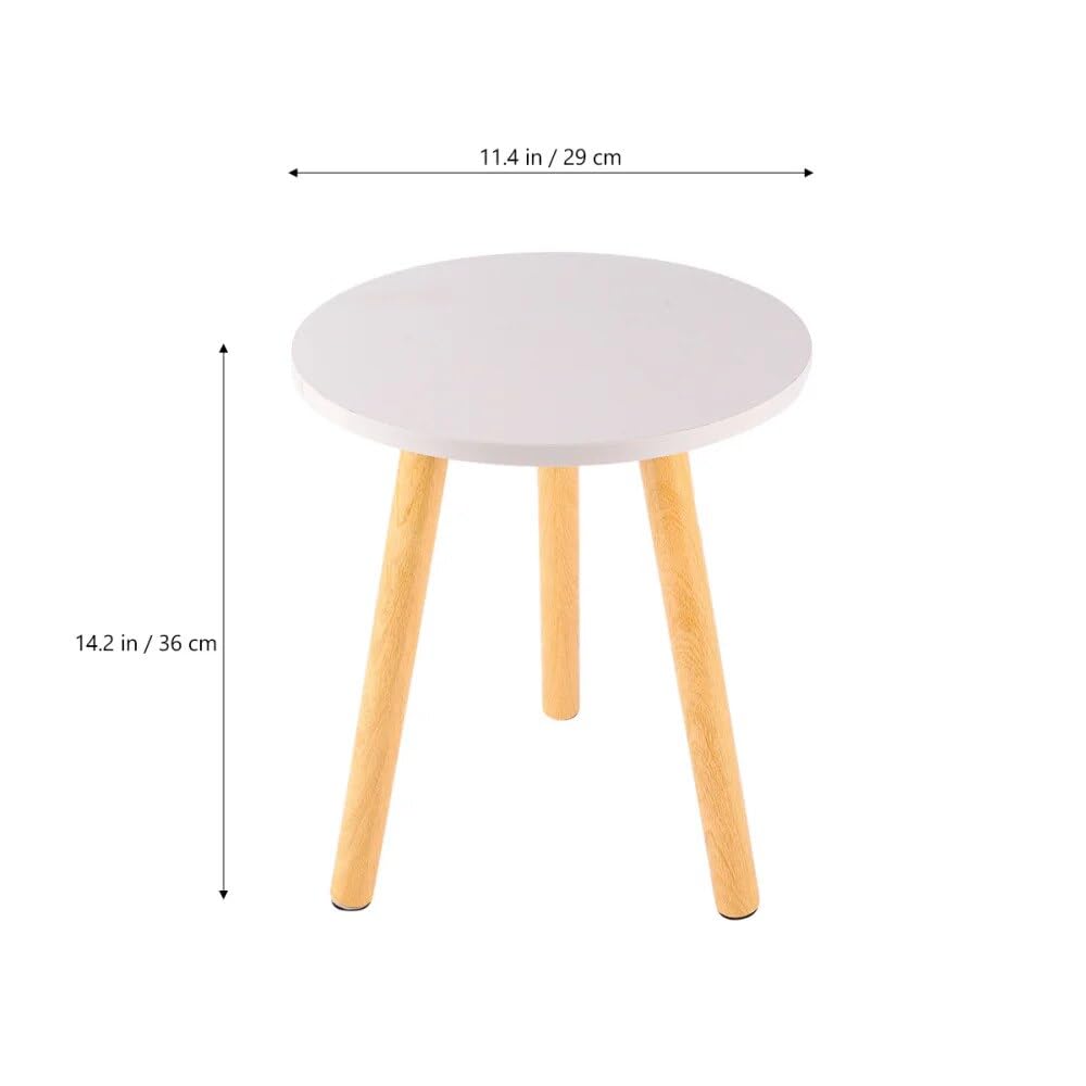 Modern Round Mobile Side Table - White Coffee Table & Sofa End Table for Living Room | Portable Tea Table for Small Spaces, Bedroom & Office Use