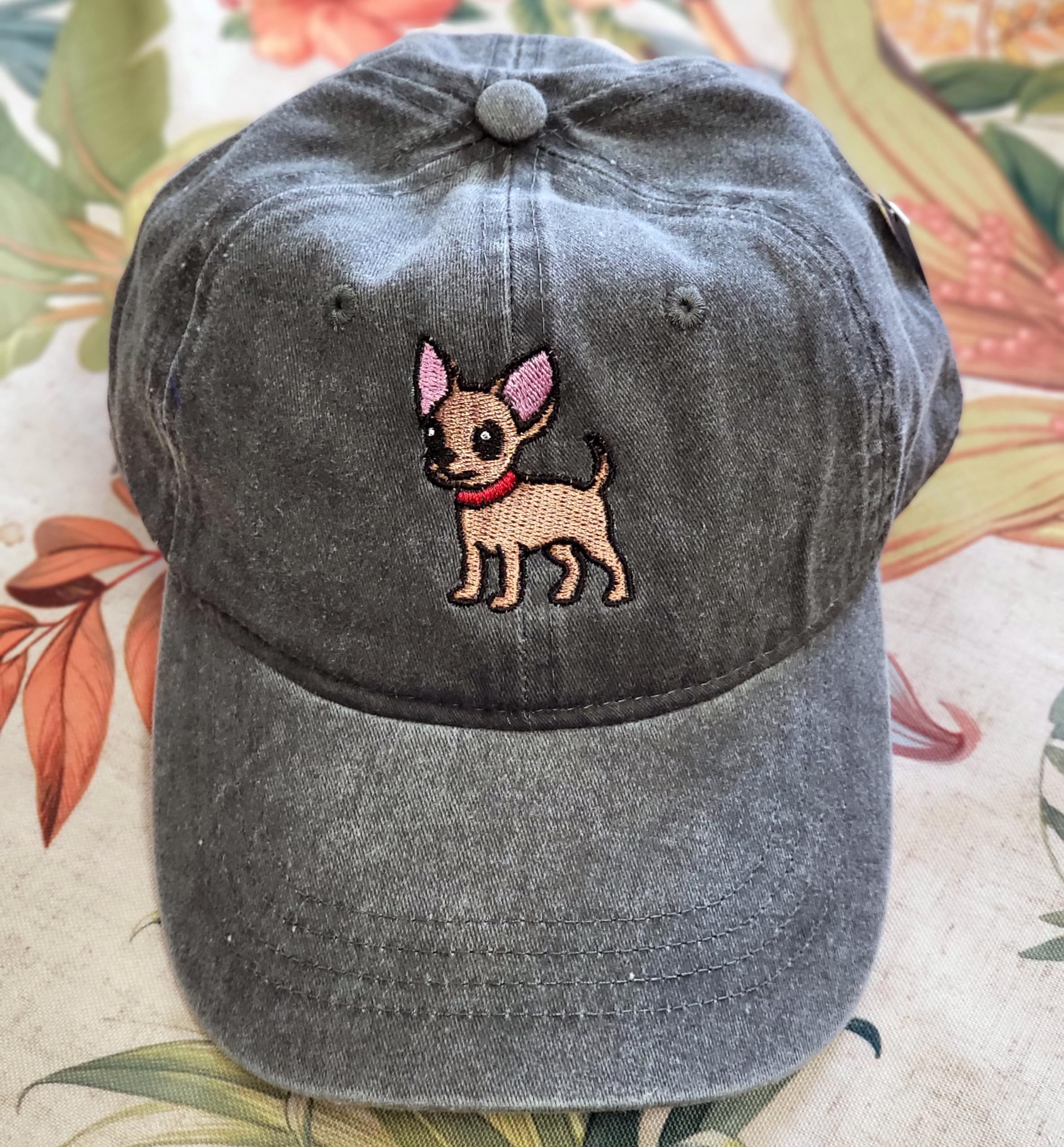 Chihuahua Dog Embroidered Dad Hat & Baseball Cap - Cute Pet Lover Gift for Dog Owners - Perfect for Outdoor Activities, Casual Wear, and Dog-Themed Events