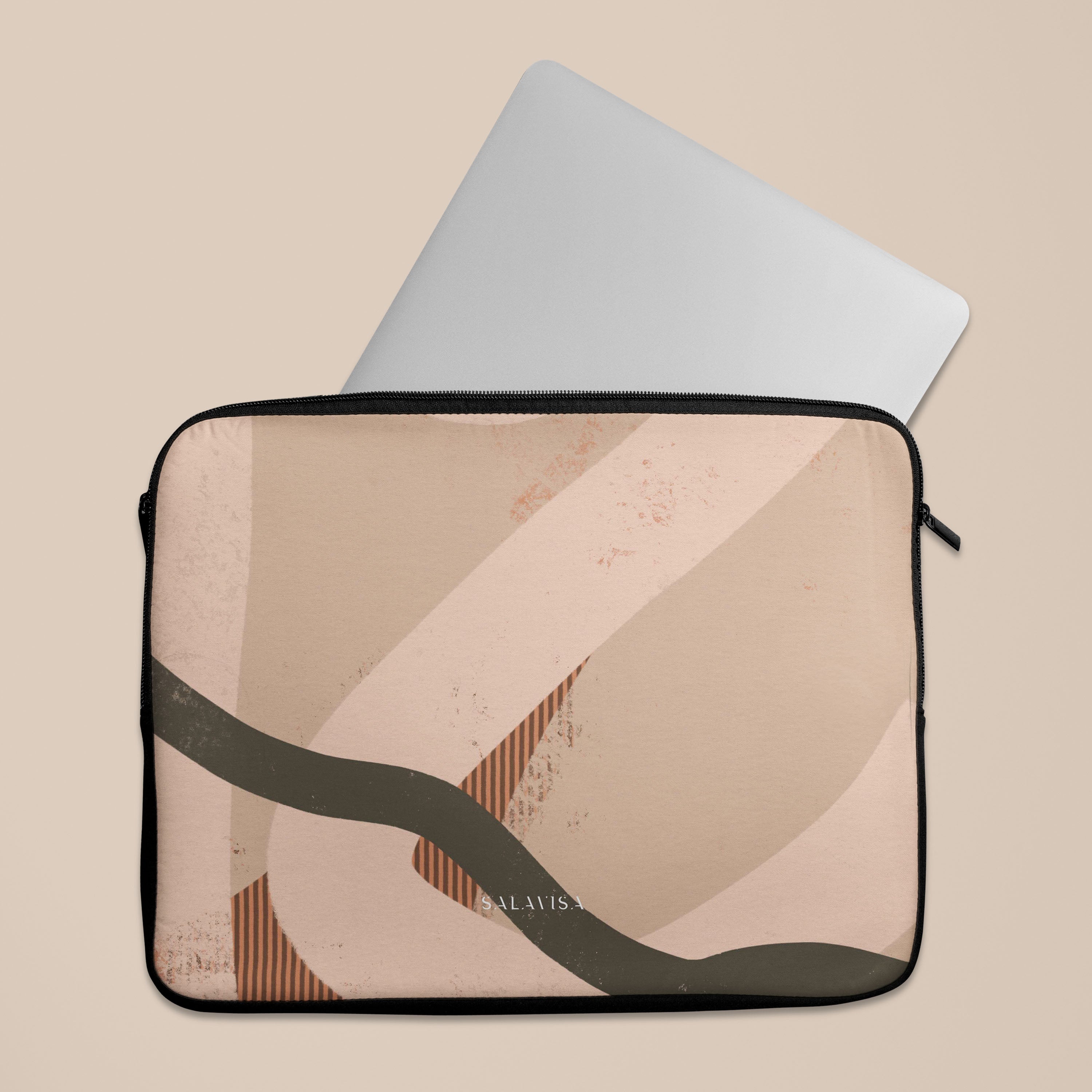 Eco-Friendly Beige Laptop Sleeve for MacBook & Notebook - Organic Cotton Protective Case for 13-15 Inch Laptops | Perfect for Work, Travel & School