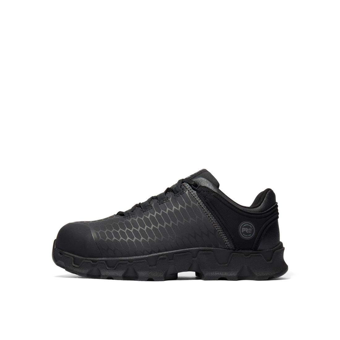 Powertrain Sport Alloy Toe Work Shoes for Men - Black Safety Shoes for Construction, Warehouse & Industrial Work - Lightweight & Comfortable Work Boots