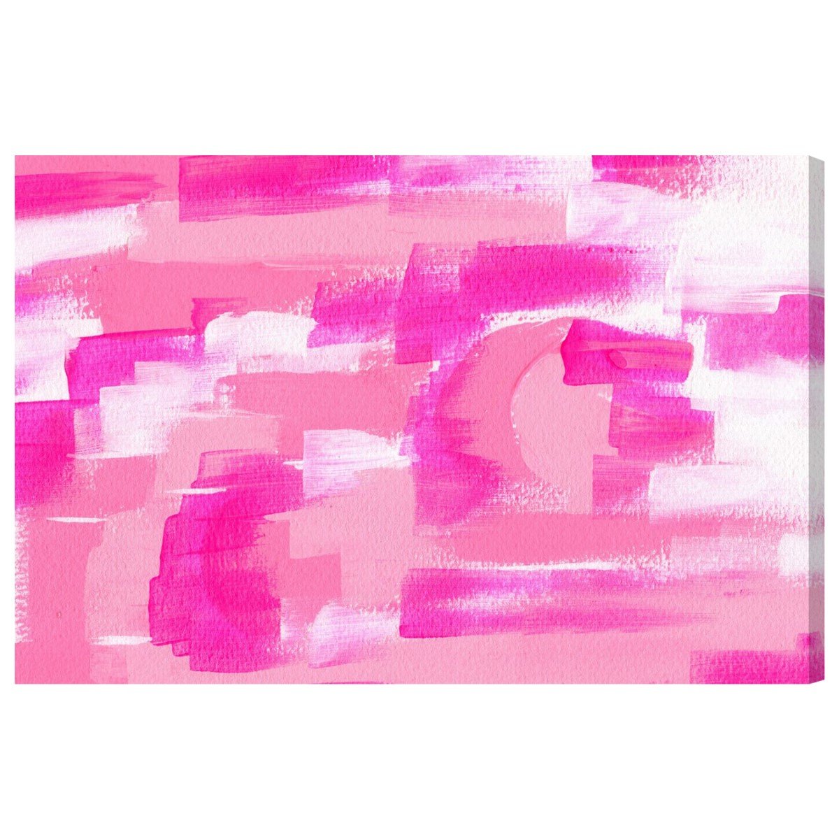 Abstract Wall Art Canvas Print 'Party Doll' - Pink & White Modern Home Decor - 30