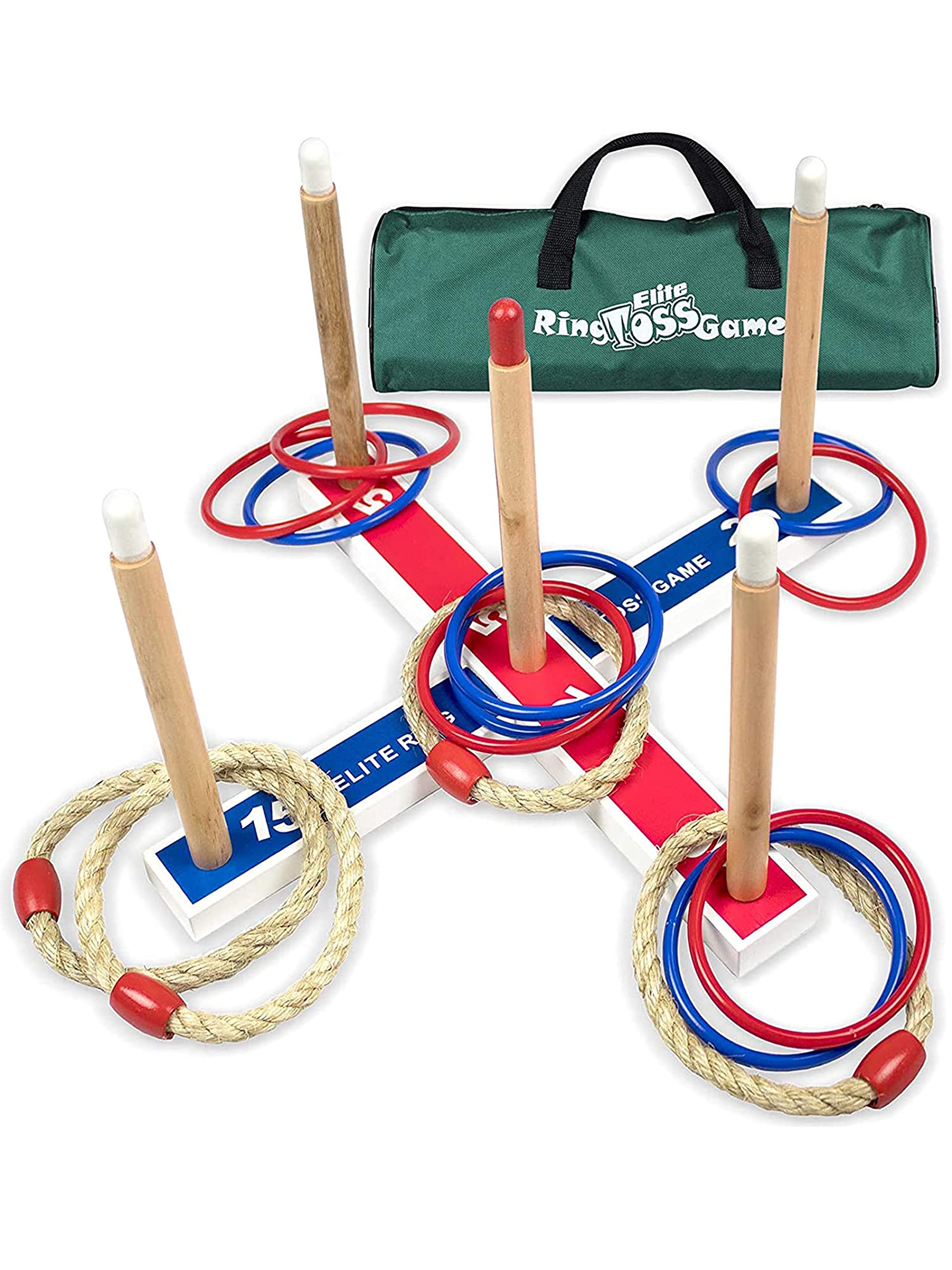 Elite Sportz Ring Toss Game Set - Outdoor Yard Games for Kids & Adults - Fun Backyard Toys for Family Gatherings, Birthday Parties, Picnics and BBQ Events - Perfect Lawn Game for Ages 4-8+