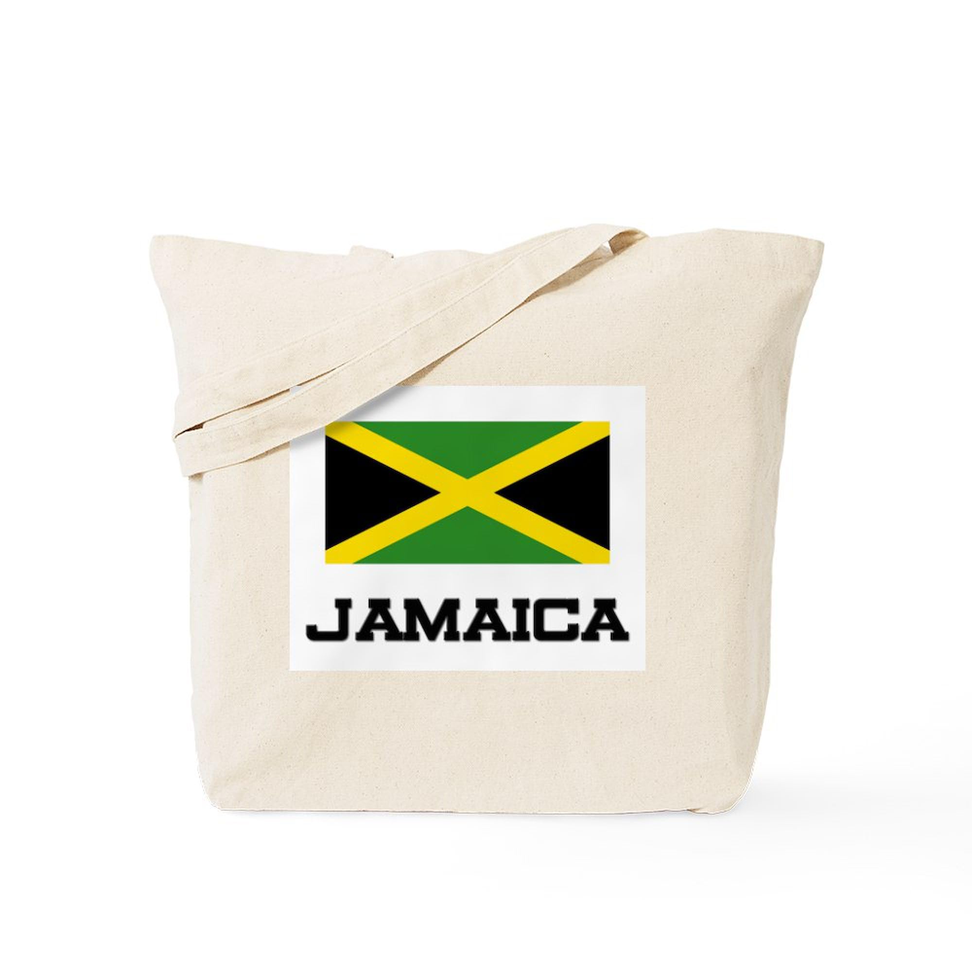 Jamaica Flag Tote Bag - Natural Canvas Reusable Shopping Bag with Jamaican Flag Design | Perfect for Groceries, Beach Trips & Eco-Friendly Shopping