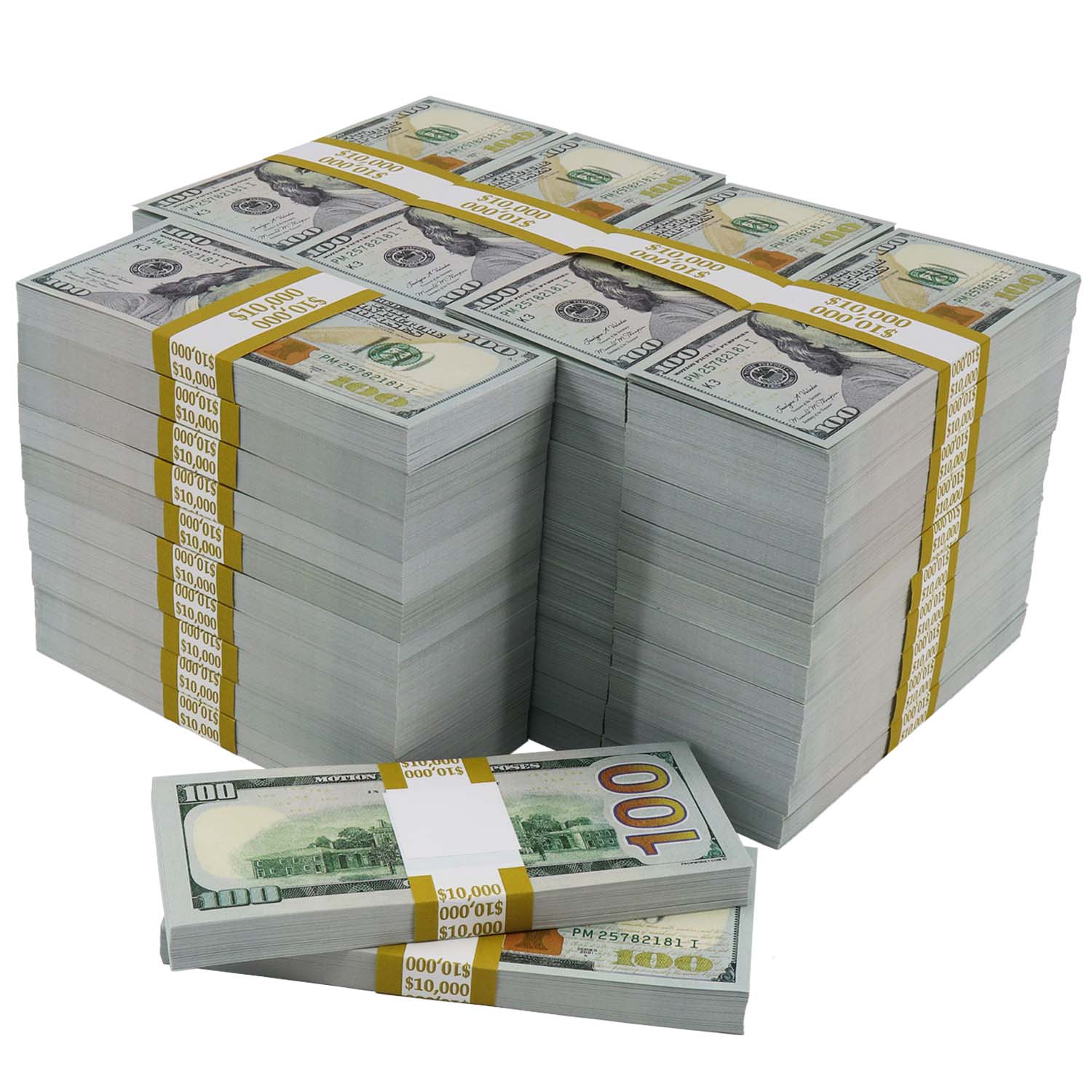 $500,000 Full Print New Series Stacks - Realistic Prop Money for Movies, Videos & Photography - Perfect for Film Production, Social Media Content and Prank Scenes