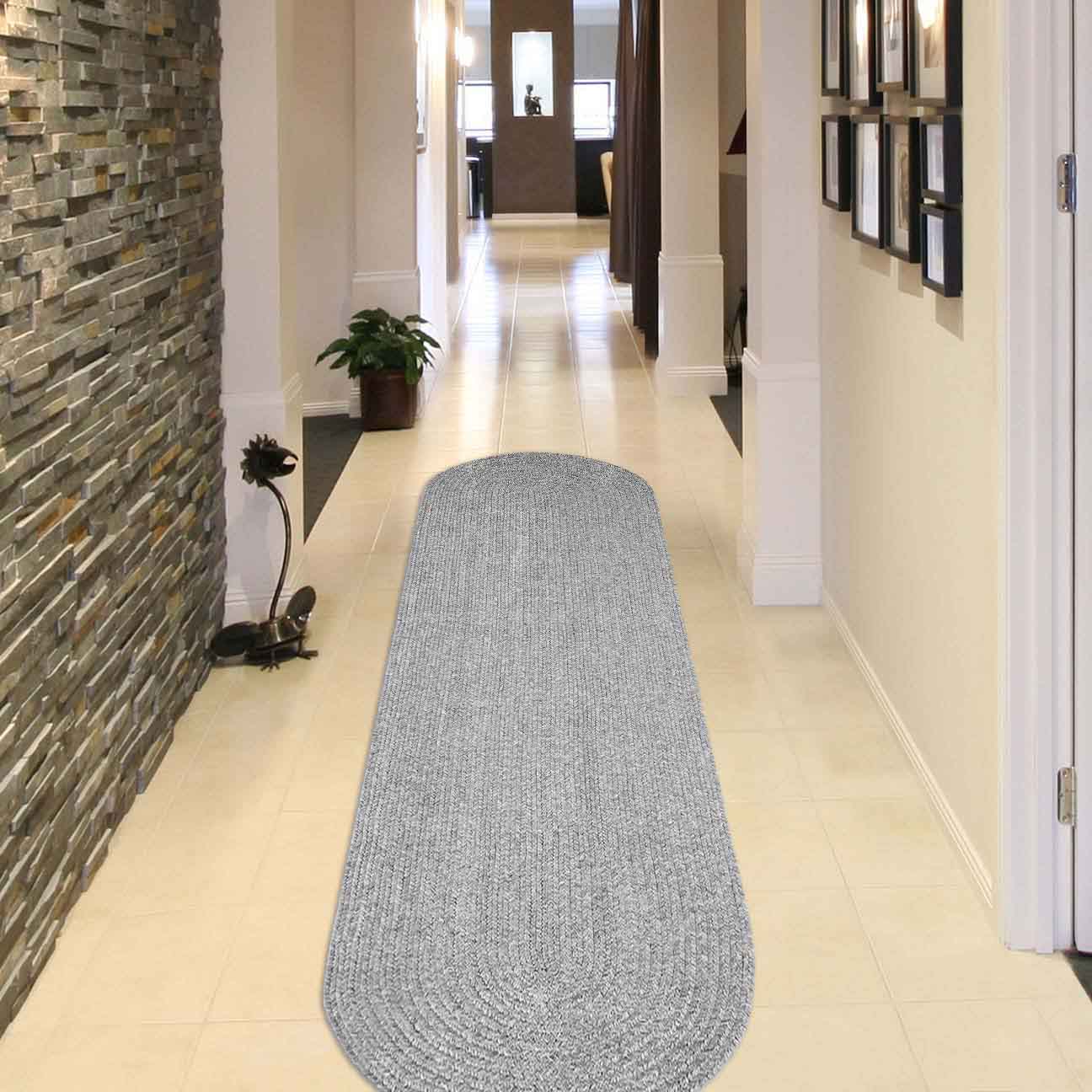 Classic Braided Area Rug - Non-Slip Indoor/Outdoor Oval Rug for Living Room, Bedroom, Patio & Deck - Soft & Durable Home Decor