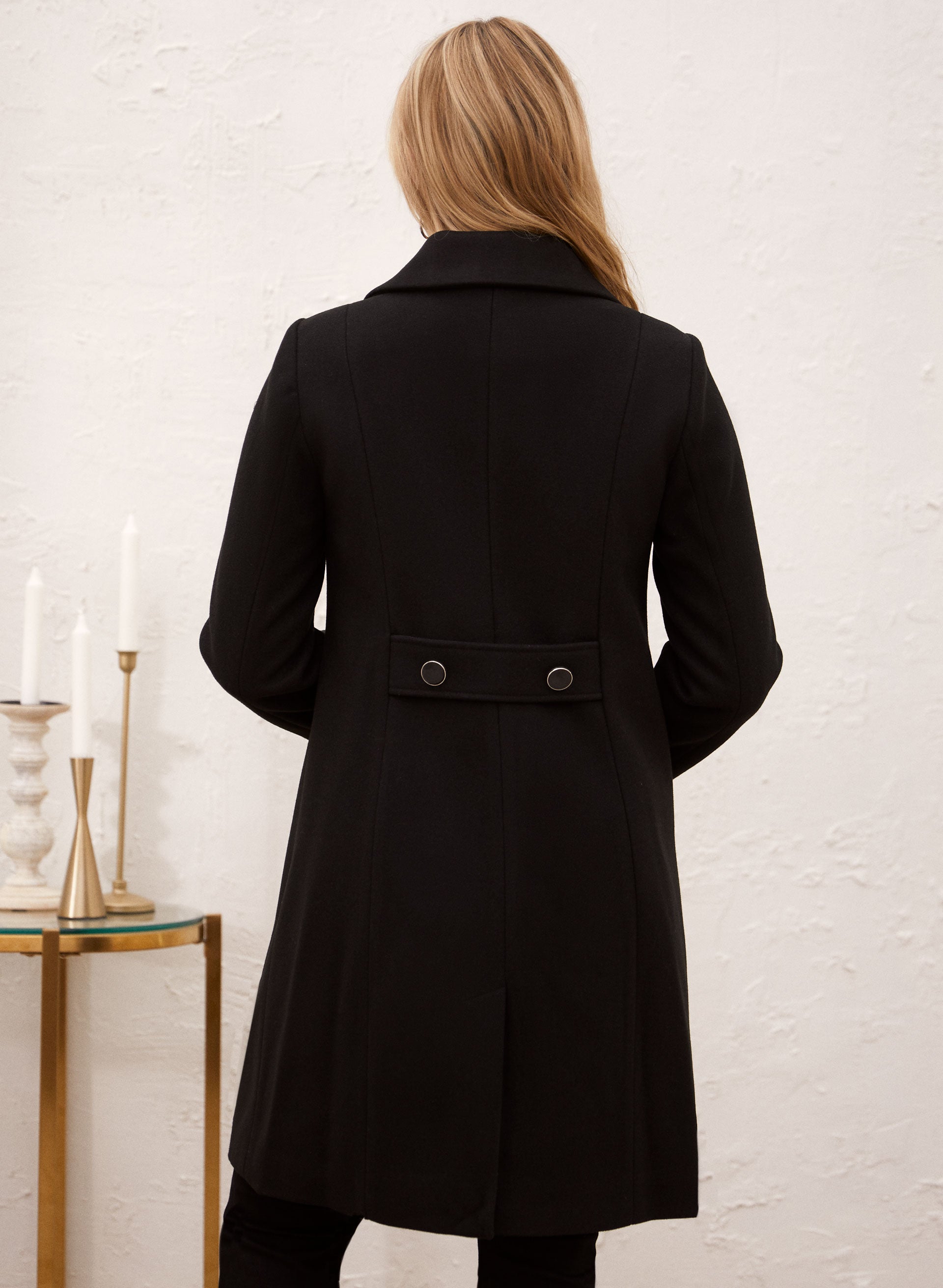 Stylish Button Front Stretch Wool Blend Coat for Women - Perfect for Office Wear, Fall & Winter Fashion, Business Casual Outfits