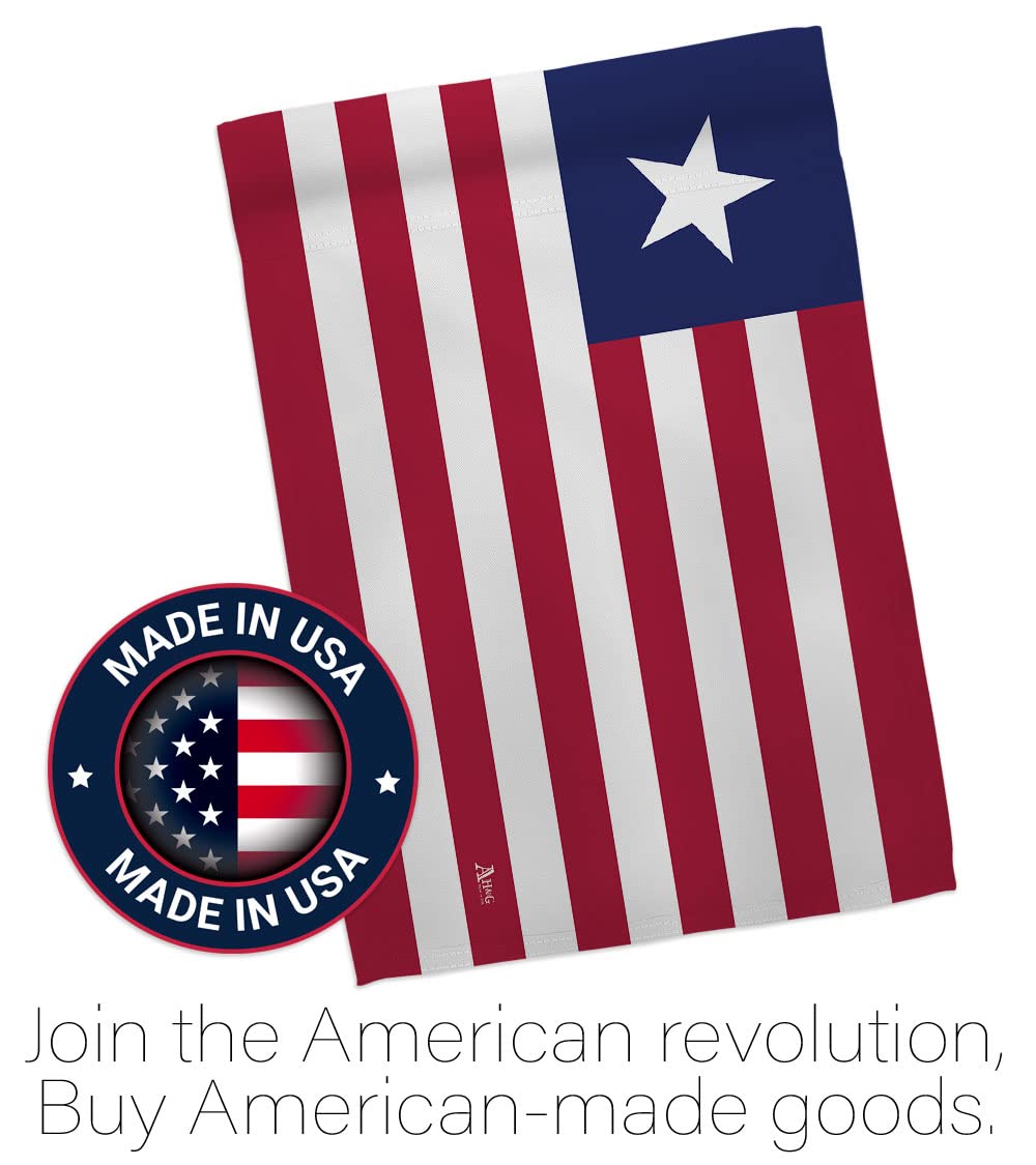 Americana Home & Garden Liberia Double-Sided Garden Flag Set with Stand - USA Made Patriotic Yard Decoration for International Country & Regional Pride - Perfect for Front Porch, Lawn Decor, and National Holiday Celebrations