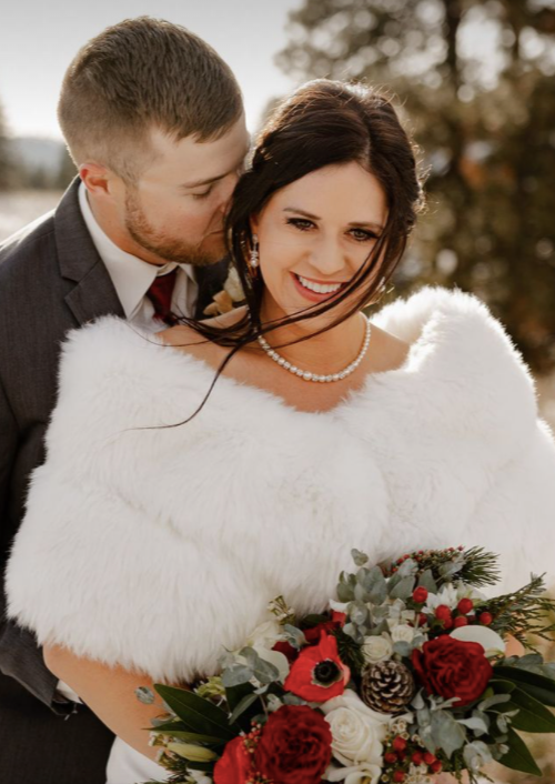 Ivory White Fur Wrap - Soft & Luxurious Winter Shawl (Penelope Wht01) | Perfect for Weddings, Parties & Cold Weather Fashion