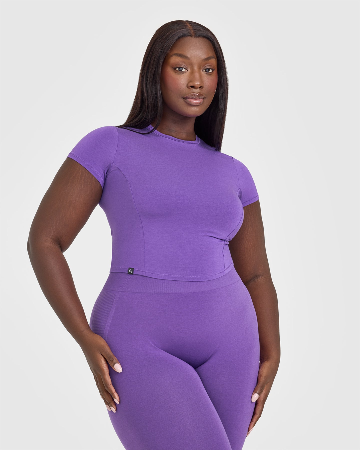 Mellow™ Soft Mid Short Sleeve T-Shirt for Women - Comfortable Casual Tee in Iris Purple | Perfect for Everyday Wear, Outings & Lounge