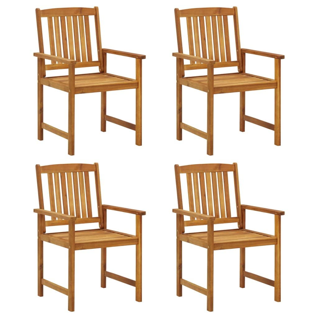 FAMIROSA 4-Piece Solid Acacia Wood Patio Chairs Set - Durable Outdoor Furniture for Garden, Poolside & Backyard (62 lbs) - Perfect for Relaxing, Entertaining & Outdoor Dining