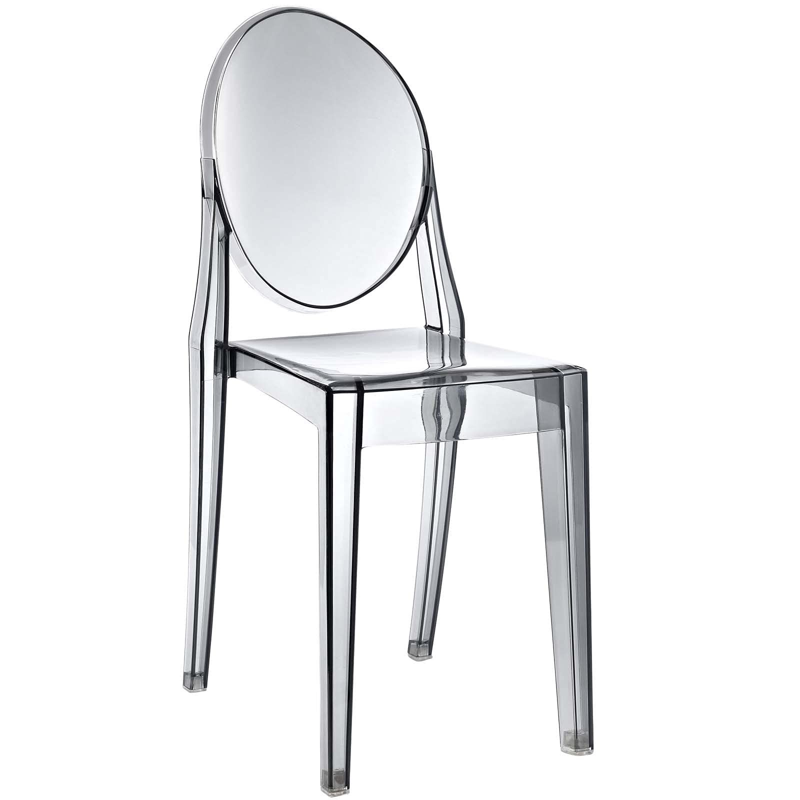 Modway Casper Modern Acrylic Stacking Chair - Smoke Transparent Dining Chair for Kitchen, Restaurant & Office - Sturdy & Fully Assembled - Space-Saving Stackable Design for Small Spaces