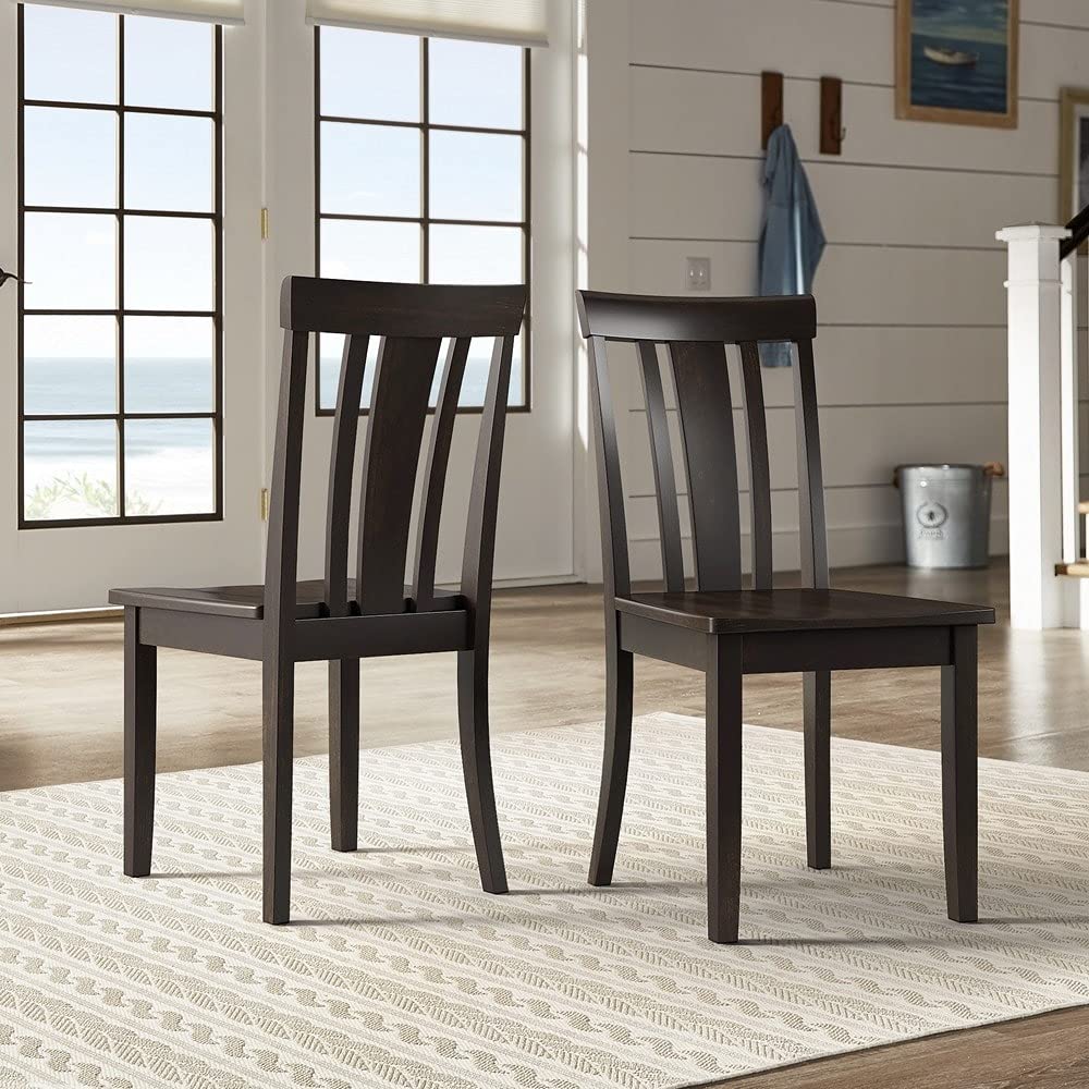 Classic Inspire Q Wilmington II Slat Back Wood Dining Chairs - Set of 2, Antique Green Wood Finish - Perfect for Kitchen, Dining Room & Farmhouse Decor