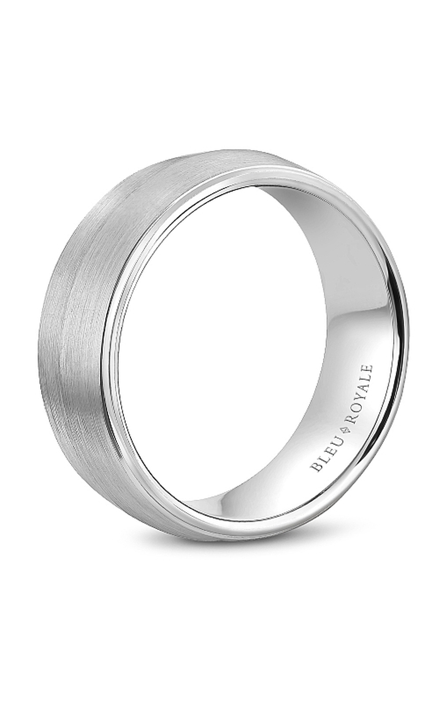 Bleu Royale Men's Wedding Band RYL 026W8 - 14K White Gold Classic Ring for Grooms, Engagement & Anniversary Gifts - Perfect for Formal Events & Romantic Occasions