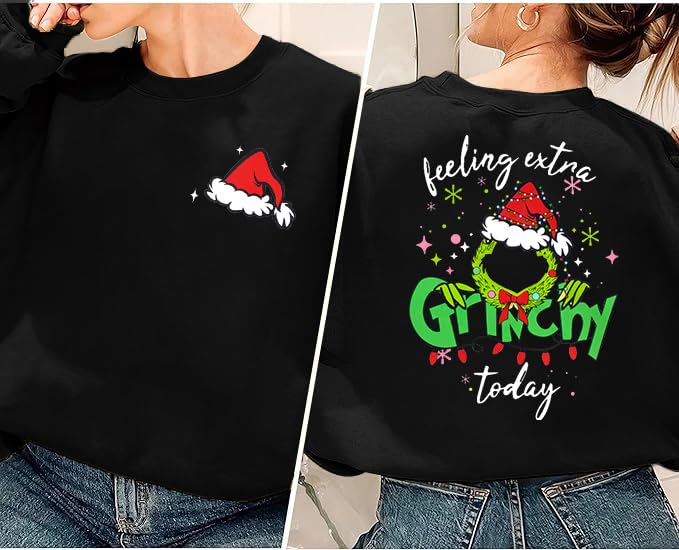 Funny Christmas Graphic Sweatshirt for Women - Holiday Crewneck Long Sleeve Pullover - Perfect for Xmas Parties, Family Gatherings & Winter Festivities