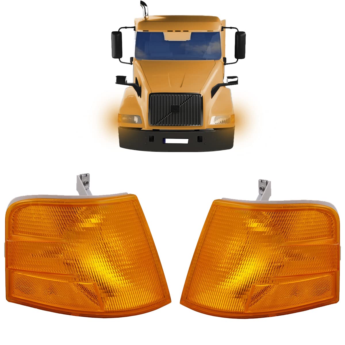 Volvo VN VNL VNM Truck Turn Signal Lights & Side Marker Lights - Compatible with OEM 8080852, 8080853 - Perfect for Replacement & Nighttime Safety Driving