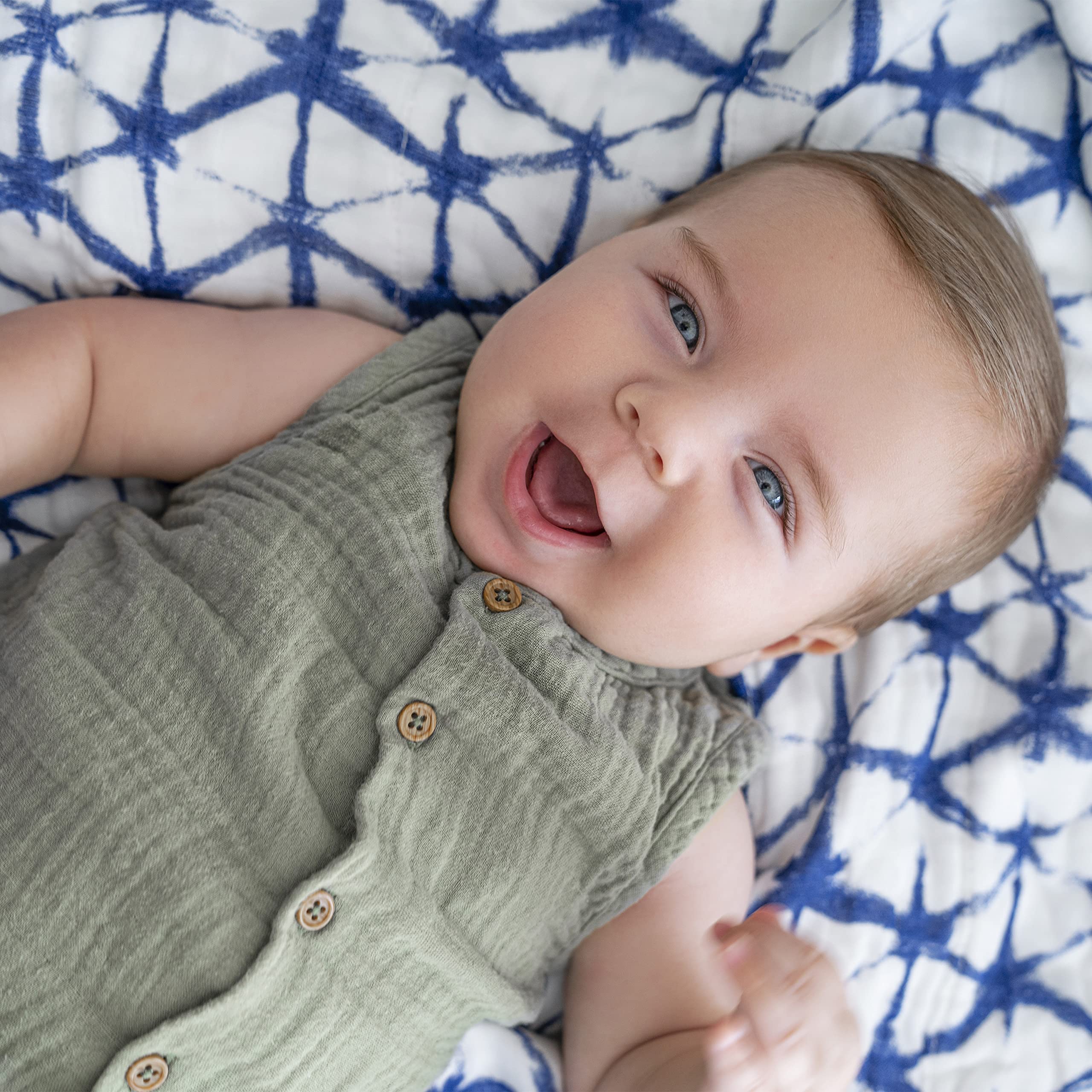 aden + anais Silky Soft Dream Blanket - Premium Baby Swaddle Blanket for Newborns & Toddlers - Breathable & Lightweight - Indigo Blue - Perfect for Nursery, Stroller & Travel