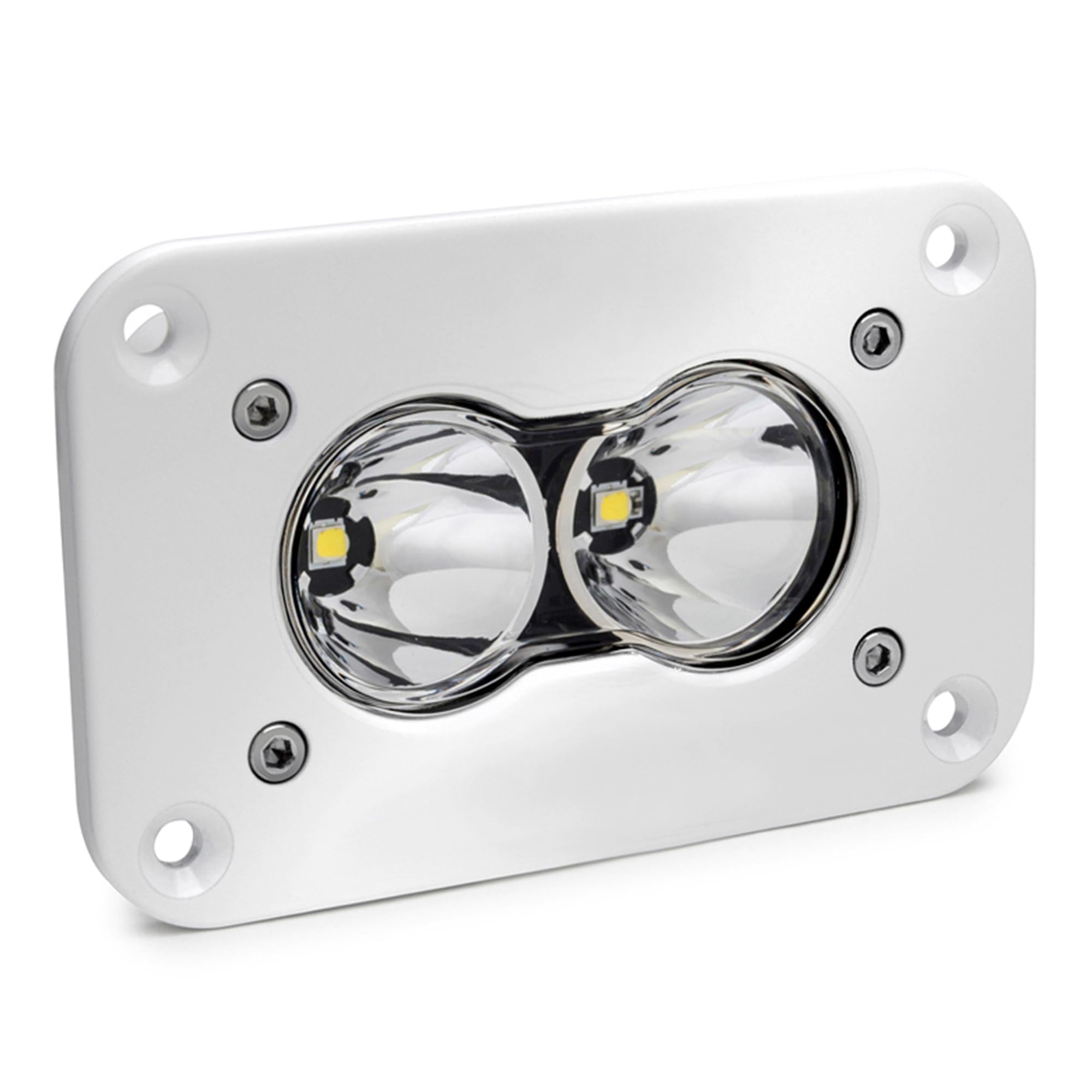 BAJA DESIGN S2 Pro White Flush Mount LED Auxiliary Light Pod - Spot Beam, Clear Lens - Off-Road, Truck, Jeep, ATV Lighting for Night Driving & Adventure