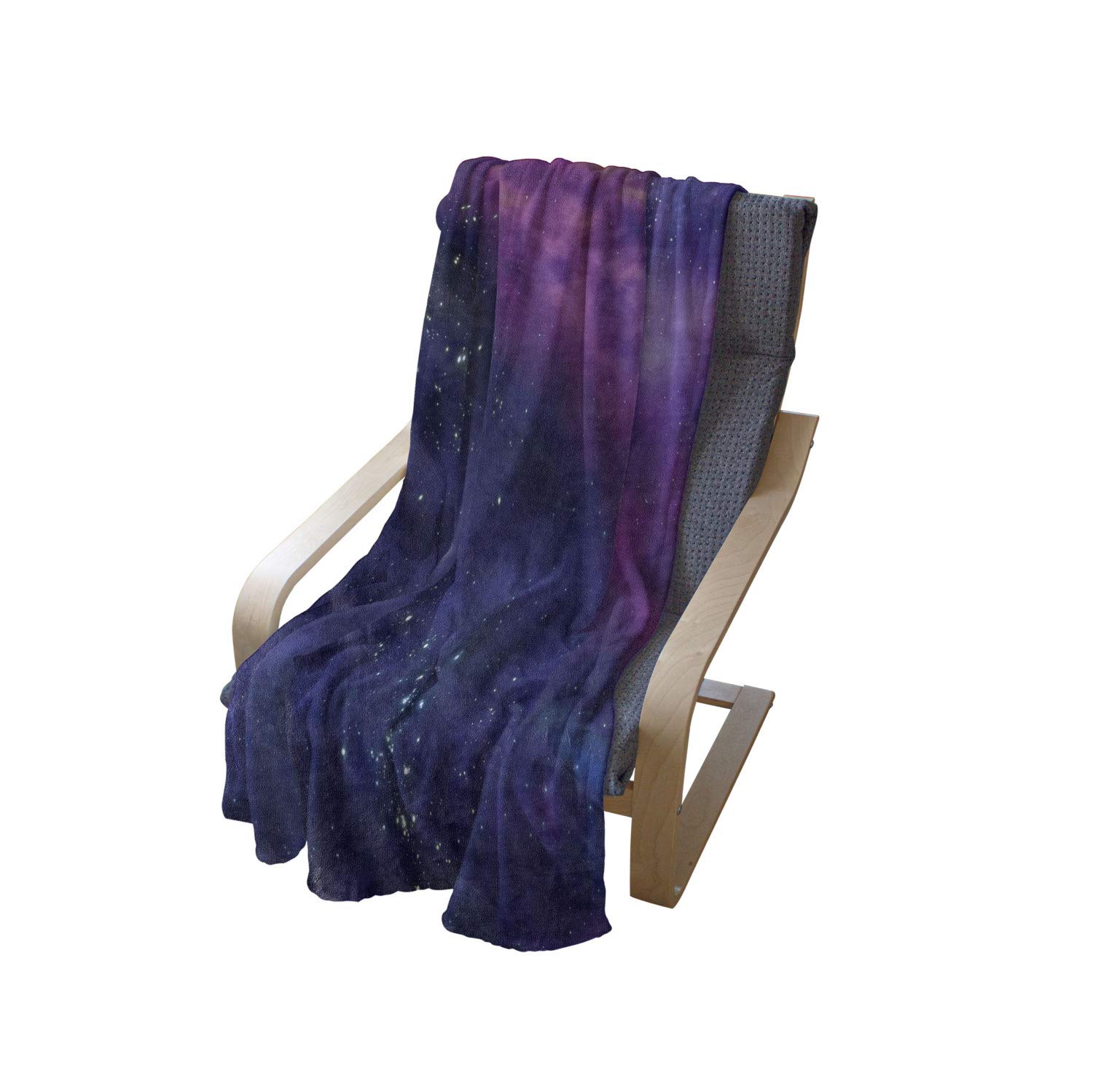 Ambesonne Outer Space Throw Blanket - Milky Way Galaxy Design with Star Clusters & Solar Elements | Ultra Soft Flannel Fleece Accent Blanket | 70