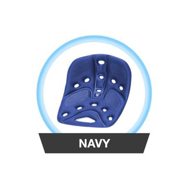 BackJoy SitSmart Posture+ Traction Seat Cushion - Navy Blue - Ergonomic Support for Office Chairs, Car Seats & Home Use - Relieves Back Pain & Improves Posture