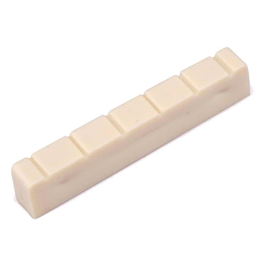 2Pcs Classical Guitar Bone Nuts 48mm 6 String Slotted - Premium White Guitar Nut Replacement Parts for Classical Acoustic Guitars | Perfect for Guitar Repair & Maintenance