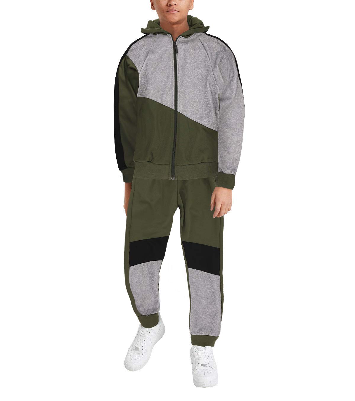 Boys Hooded Active Running Jogging Tracksuit 2-Piece Set for Kids & Toddlers - Perfect for Outdoor Play, Sports, and Casual Wear