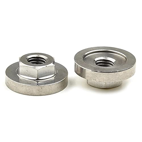 2Pcs M14 Thread Angle Grinder Flange Nut Set - 14mm Spindle Thread Inner Outer Lock Nuts for Power Grinders - Durable Steel Construction for Metal Cutting, Grinding & Polishing Projects