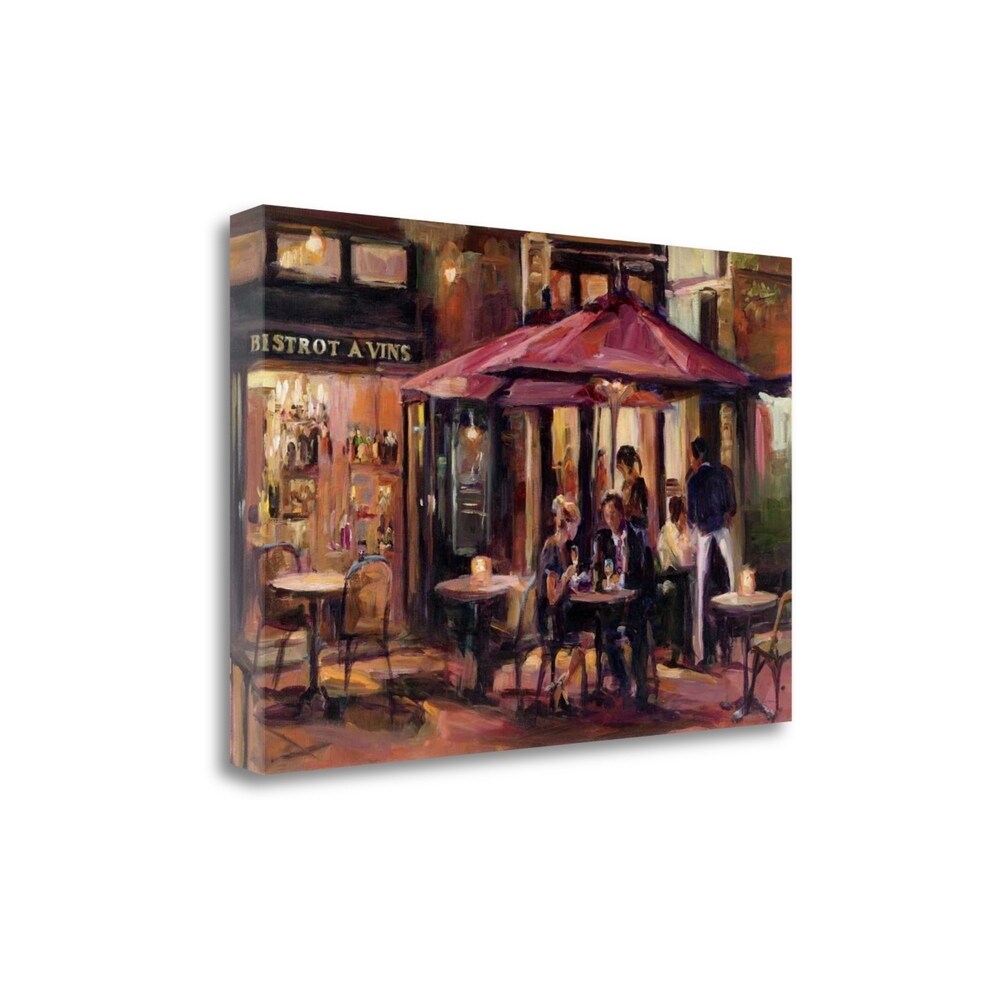 Bistrot A Vins by Marilyn Hageman - Premium Fine Art Giclee Print on Gallery Wrapped Canvas - Ready to Hang Wall Decor for Living Room, Dining Room & Office