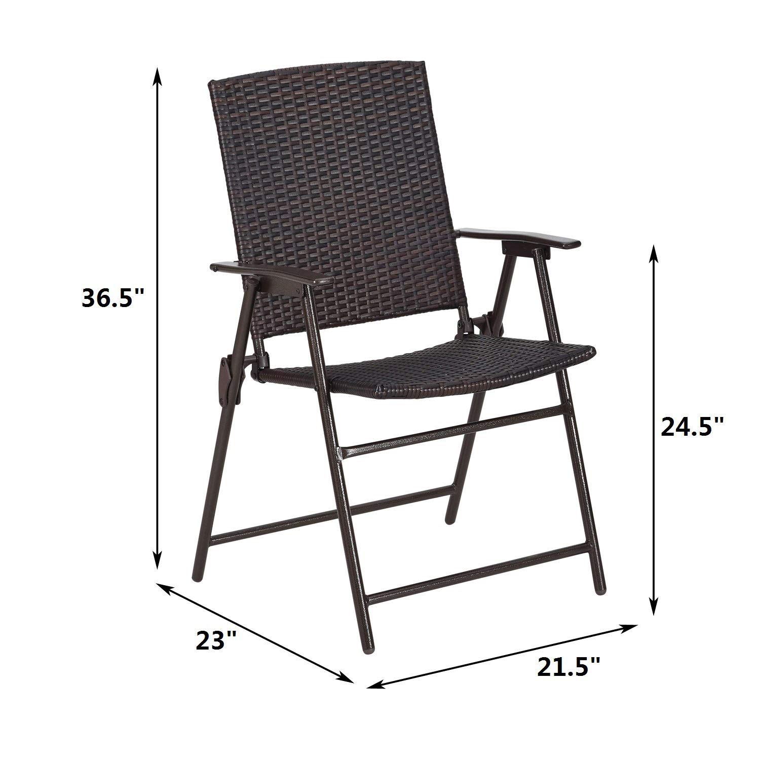 **Iwicker Patio Rattan Steel Folding Bistro Set - 3-Piece All-Weather Resistant Wicker Outdoor Dining Set with Glass Tabletop & Arm Chairs - Perfect for Garden, Balcony, and Poolside Relaxation**