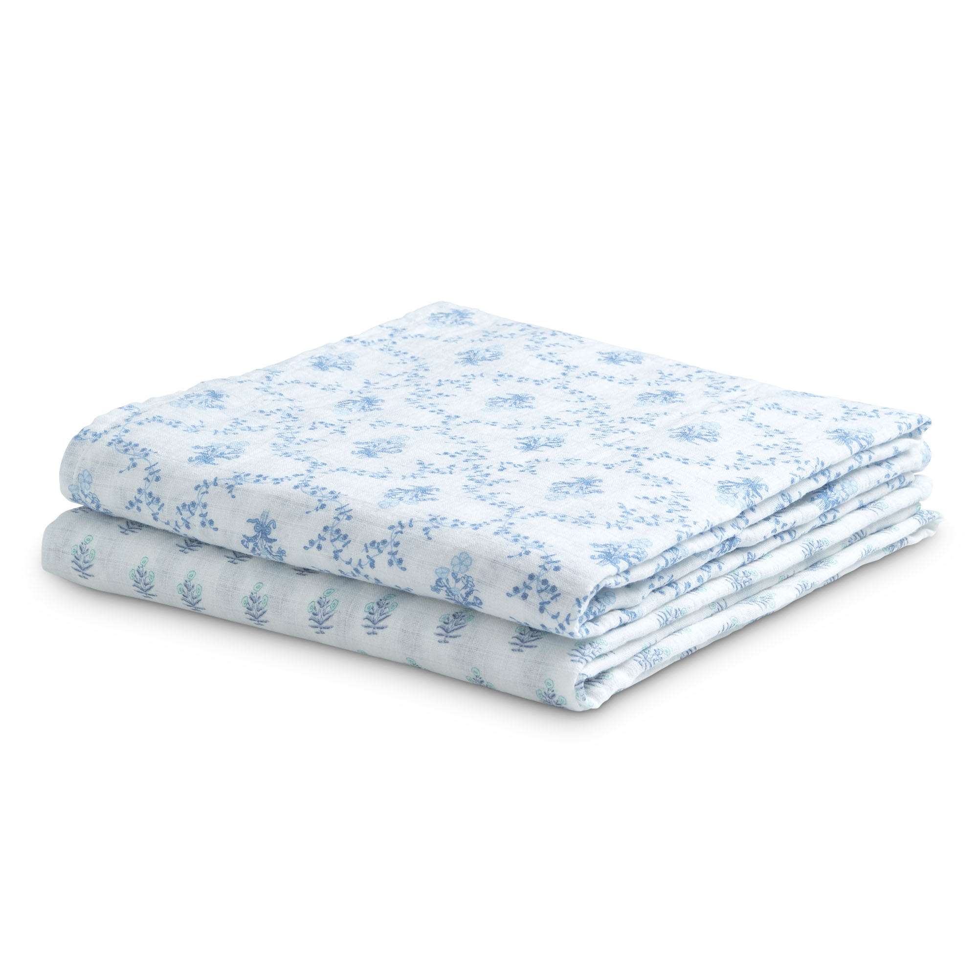 100% Cotton Muslin Baby Receiving Blankets - Soft & Breathable Swaddle Blankets for Newborns - 2 Pack Set - Perfect for Swaddling, Nursing & Stroller Use
