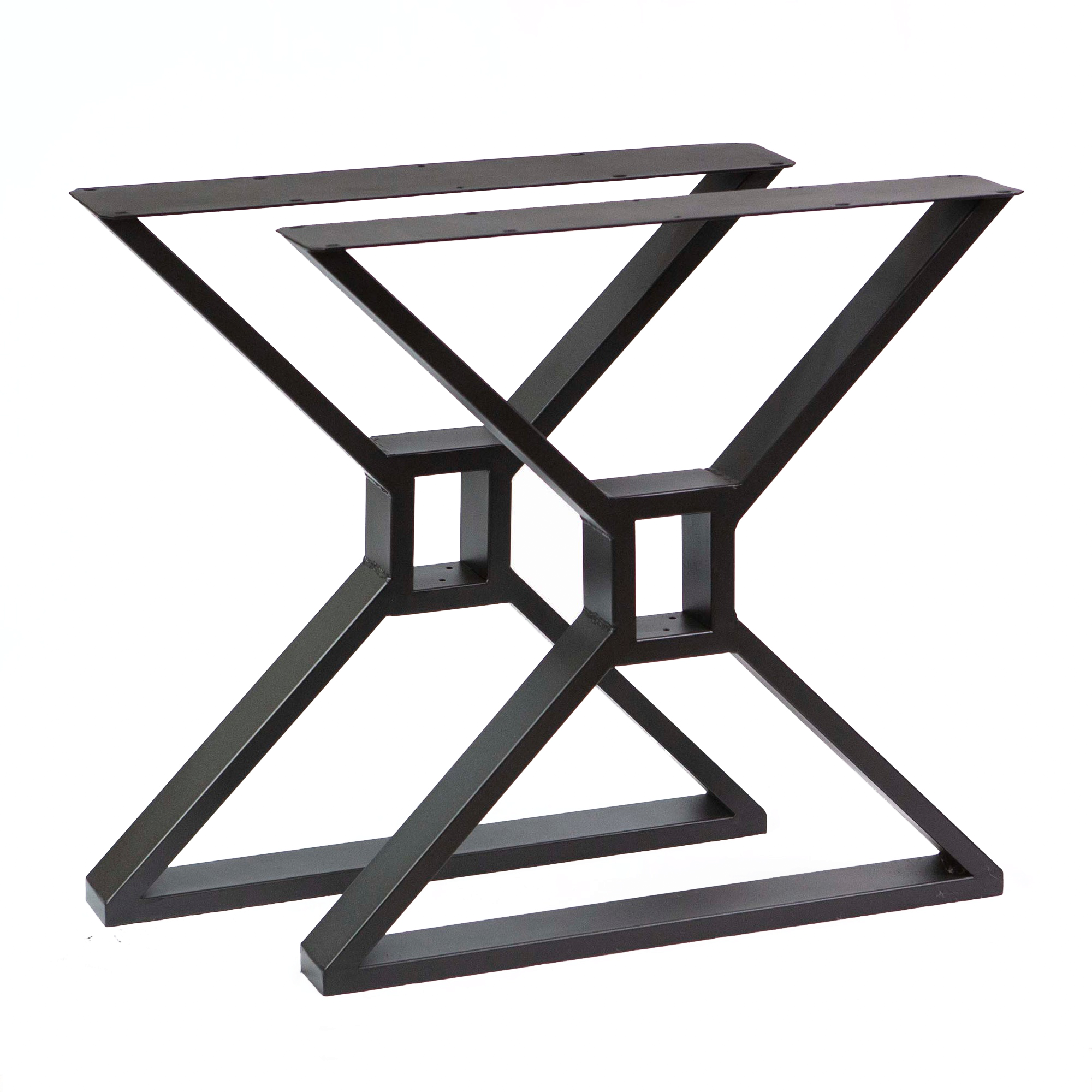 SS710 Farmhouse X-Shaped Dining Table Legs - 1 Pair (71cm x 71cm) - Sturdy Metal Table Base for Kitchen, Dining Room & Outdoor Furniture