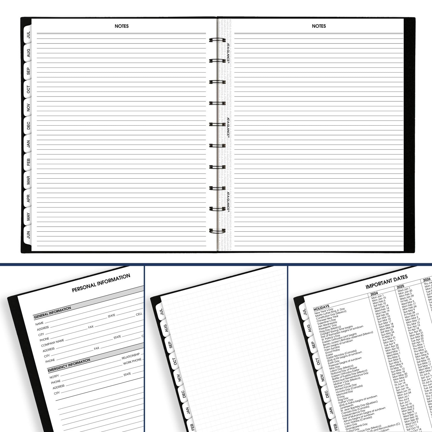 AT-A-GLANCE 2024-2025 Academic Planner - Weekly & Monthly Calendar with Quarter-Hourly Appointment Scheduling, 9