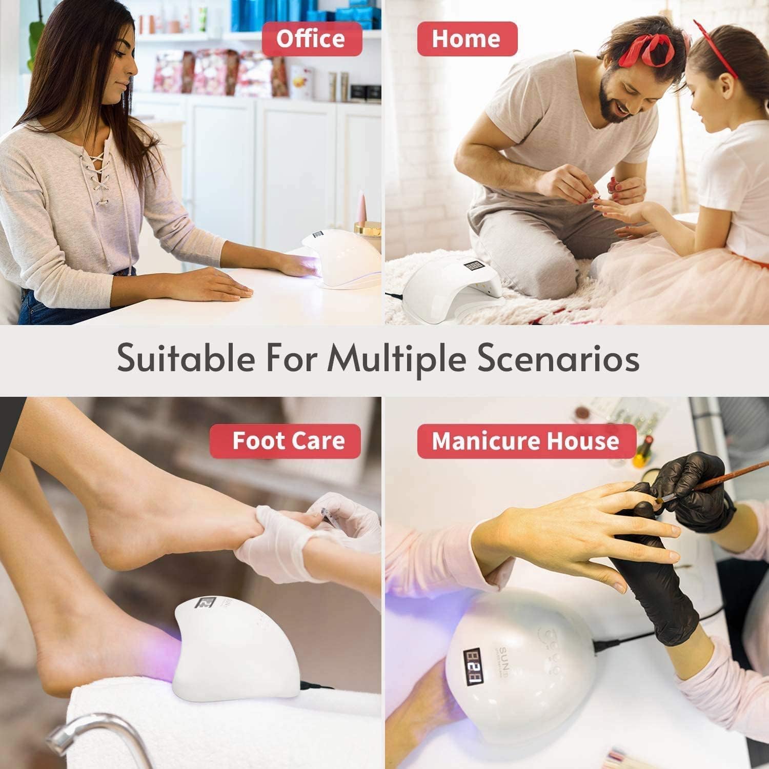 THR3E STROKES 48W 24 LED Automatic Sensor UV Nail Dryer Lamp - Fast Curing for Gel Polish, Manicure & Pedicure | Perfect for Home Salon, Nail Art Enthusiasts & Professional Use