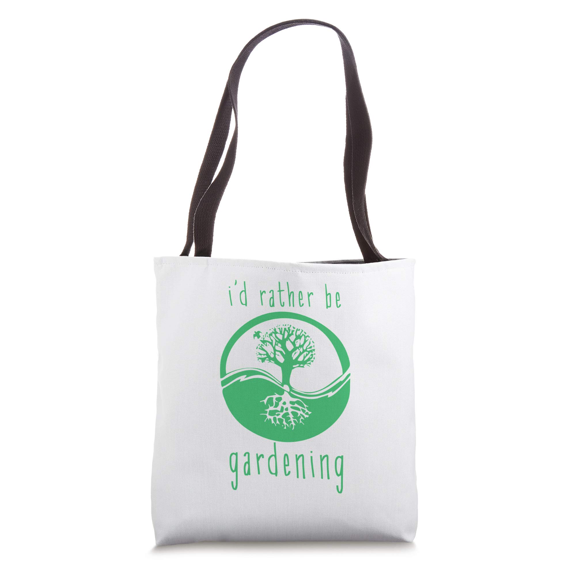 I'd Rather Be Gardening Nature Tote Bag - Eco-Friendly Cotton Canvas Shopping Bag for Farmers Market, Beach, Groceries & Daily Use