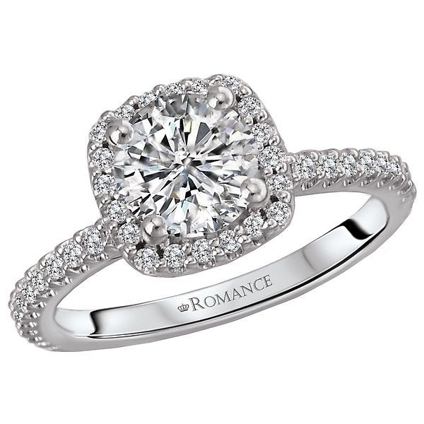 14KT 1/3 CTW Diamond Cushion Halo Engagement Ring Setting for 1 CT Round/Cushion Cut Center Stone - Perfect for Proposals, Weddings & Anniversary Gifts