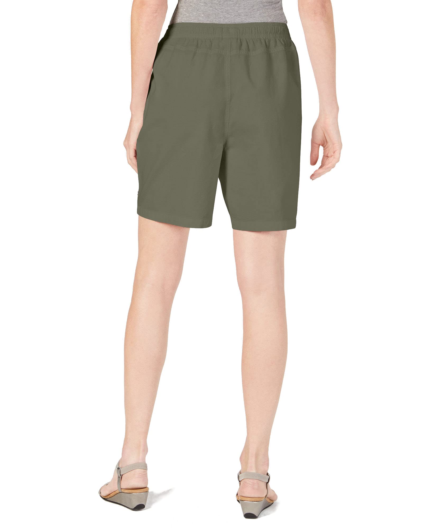Karen Scott Women's Green Drawstring Shorts with Pockets - Petite PS Size - Perfect for Casual Wear, Summer Outfits & Beach Vacations