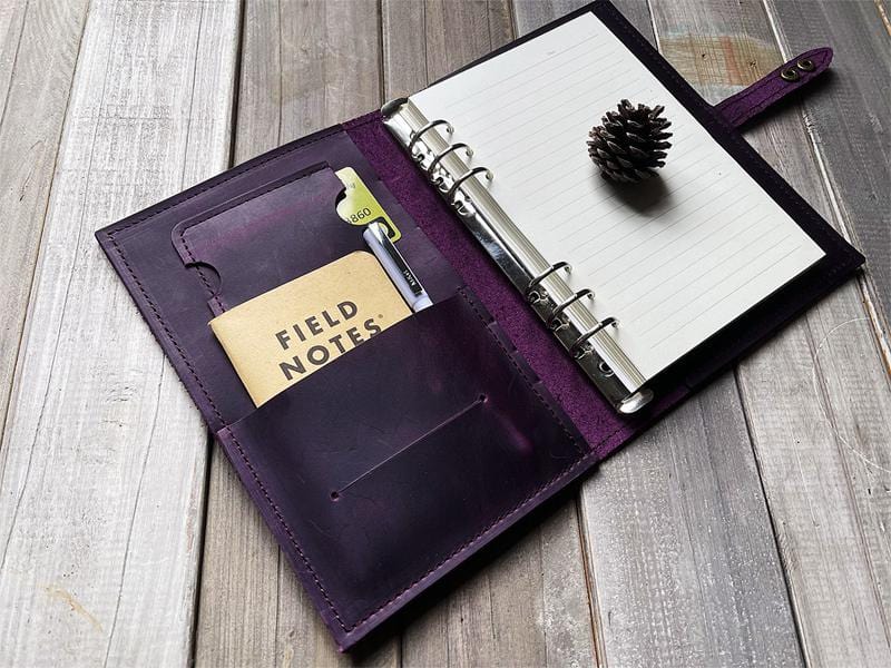 Elegant Purple Refillable Leather Journal for Women - Perfect for Writing, Sketching & Gift Giving