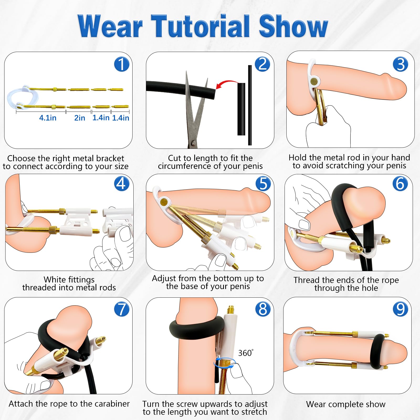 **Penis Extender Stretcher Kit for Men – Adjustable Traction Device for Penis Enlargement & Exercise – Wearable Male Enhancement Training Set – Ideal for Home Use & Couples Play**