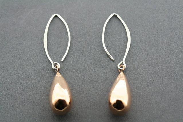 Copper Teardrop Hook Earrings for Women - Handmade Boho Dangle Earrings - Perfect for Parties, Weddings & Everyday Wear