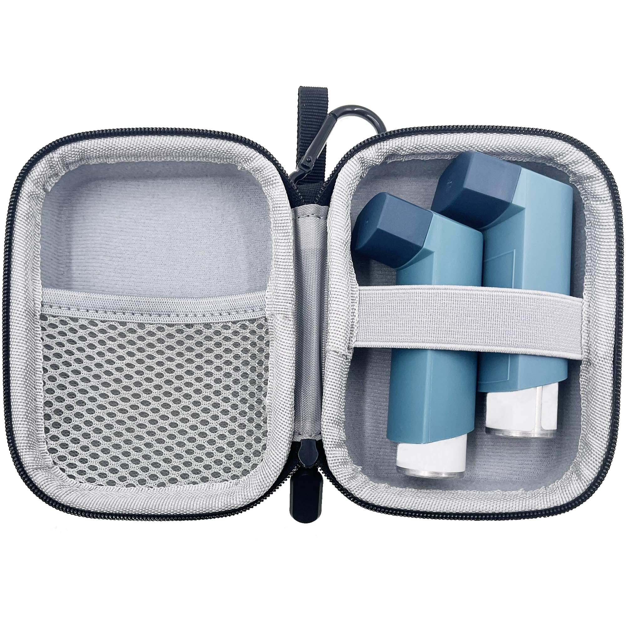 Portable Asthma Inhaler Holder Travel Case - Compact & Lightweight Storage for Adults & Kids (Black + Gray) - Perfect for Travel, Sports & Daily Use