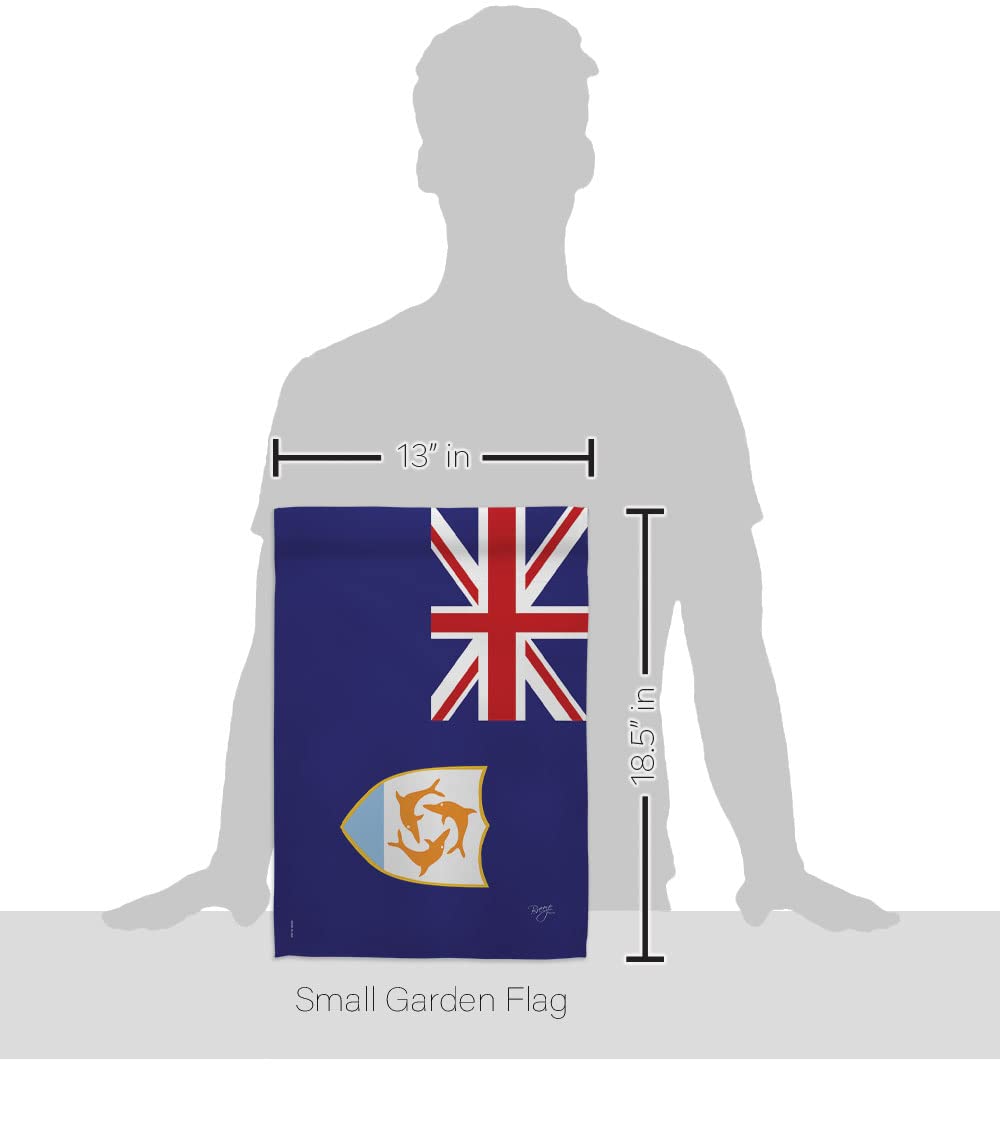 Breeze Decor Anguilla Garden Flag Set with Stand - Double-Sided Yard Decoration for Home & Gifts