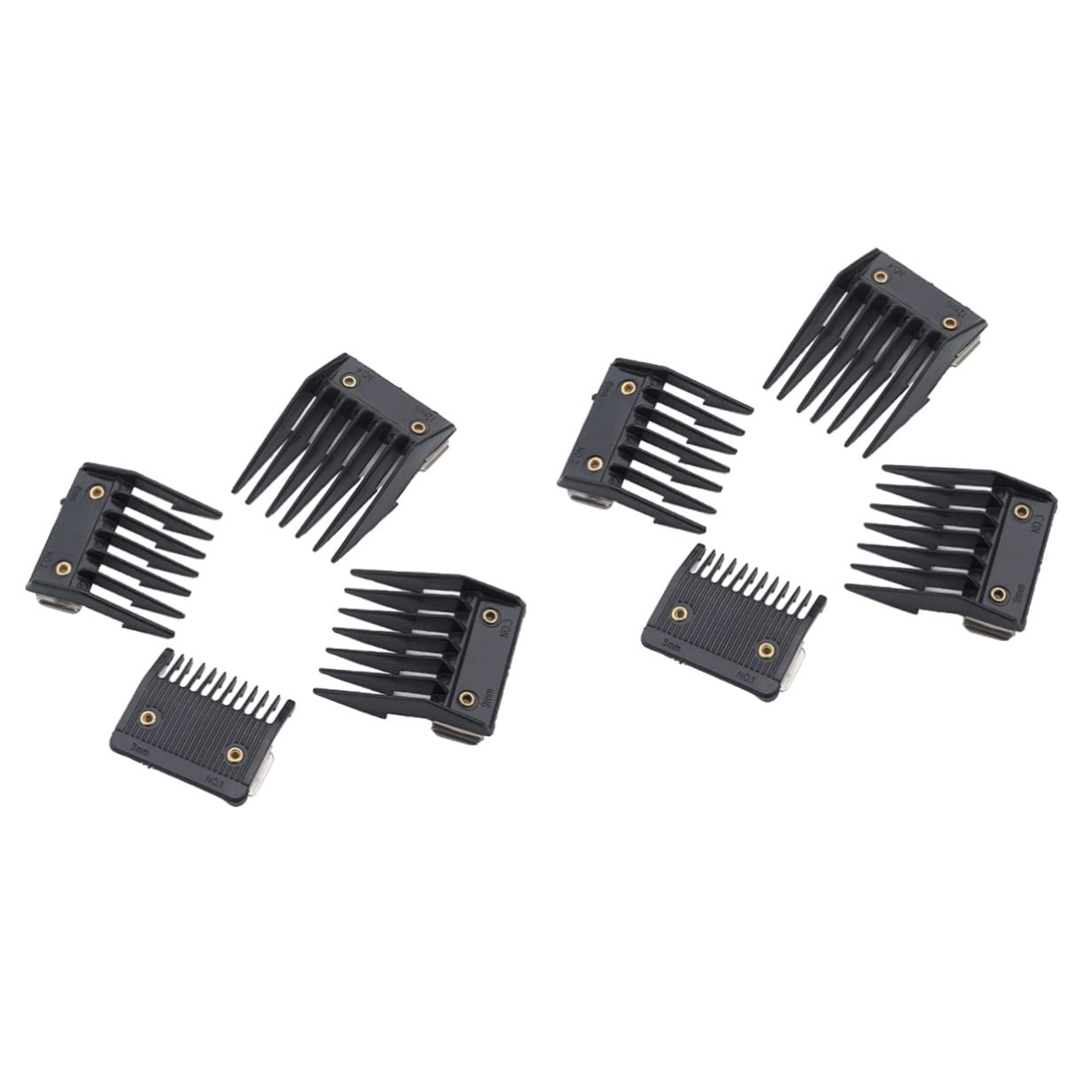 FRCOLOR 8PCS Professional Barber Comb Set - Hair Clipper Guide Attachments for Beard Trimming, Taper Fade, Ear Line & Styling | Detachable Clipper Guards for Men's Grooming & Hairdressing Tools Replacement | Perfect for Home Haircuts & Salon Styling