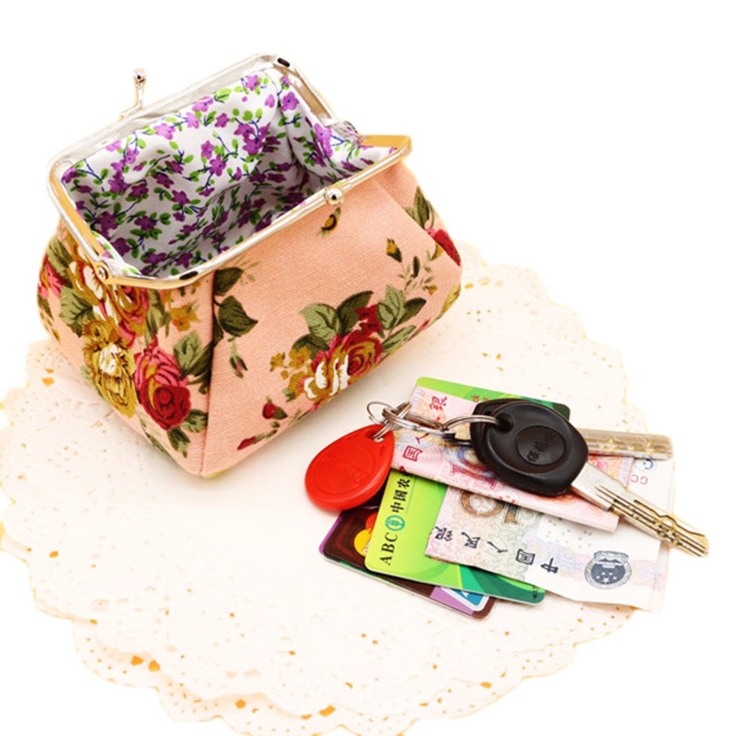iSuperb Canvas Coin Purse Wallet - Large Capacity Clasp Closure Credit Card Holder & Key Organizer for Women | Travel Essentials, Daily Use, Gift Idea