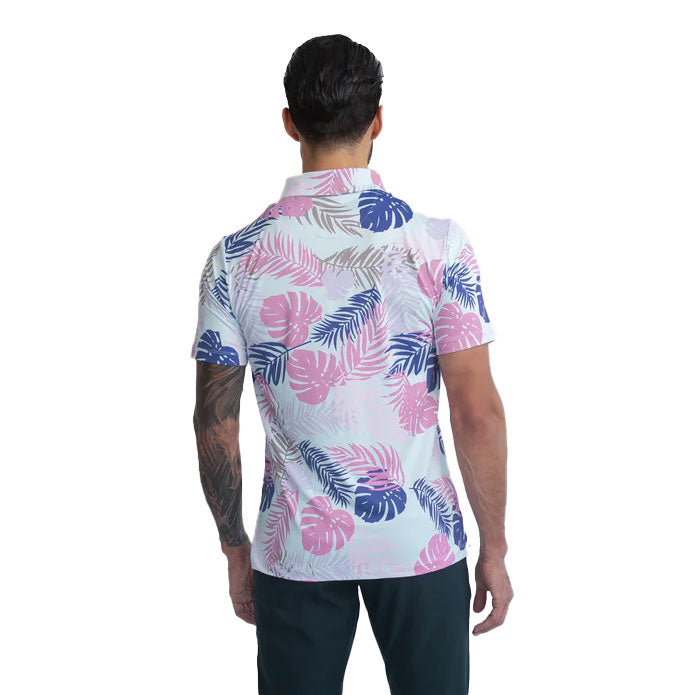 Easy Eagle Tropic Vibes Men's Golf Polo Shirt - Breathable Quick-Dry Performance Tee for Golf, Tennis & Casual Wear