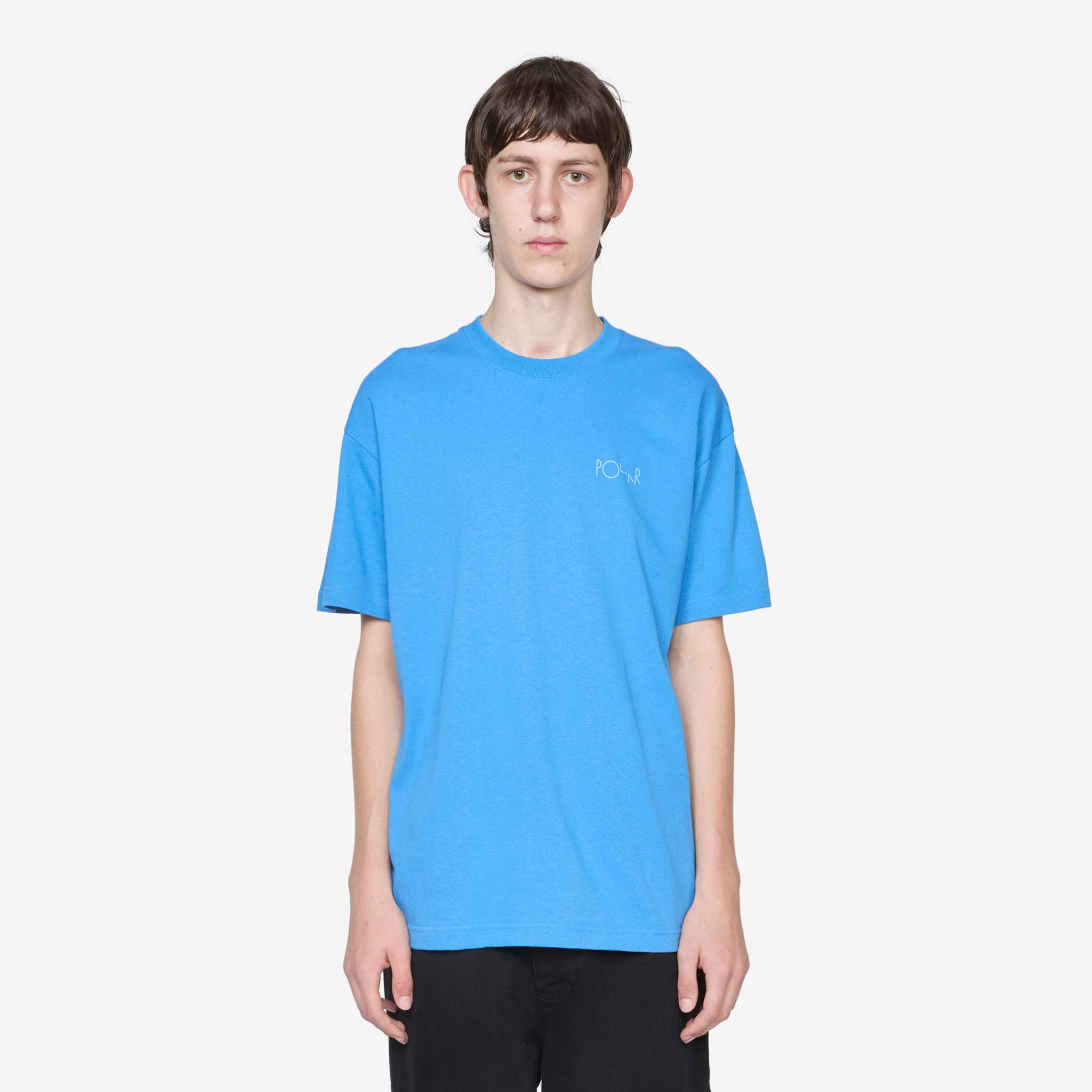 Stylish Contrast Stroke Logo T-Shirt in French Blue - Perfect for Casual Wear, Street Fashion & Everyday Outfits