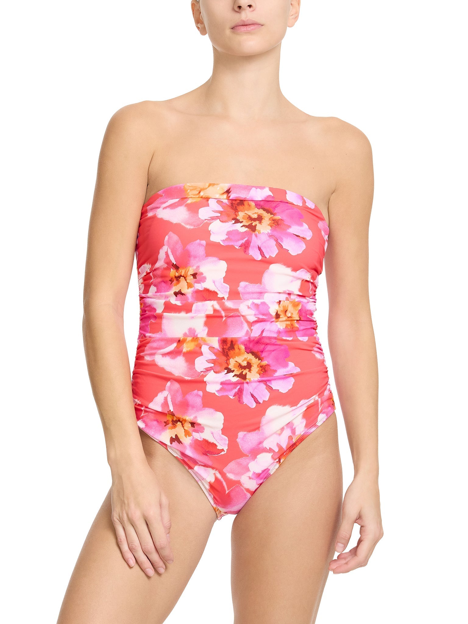 Women's Bandeau One Piece Swimsuit - Sexy Monokini Bathing Suit with Adjustable Straps & High Waist for Beach, Pool, Vacation & Summer Swimwear