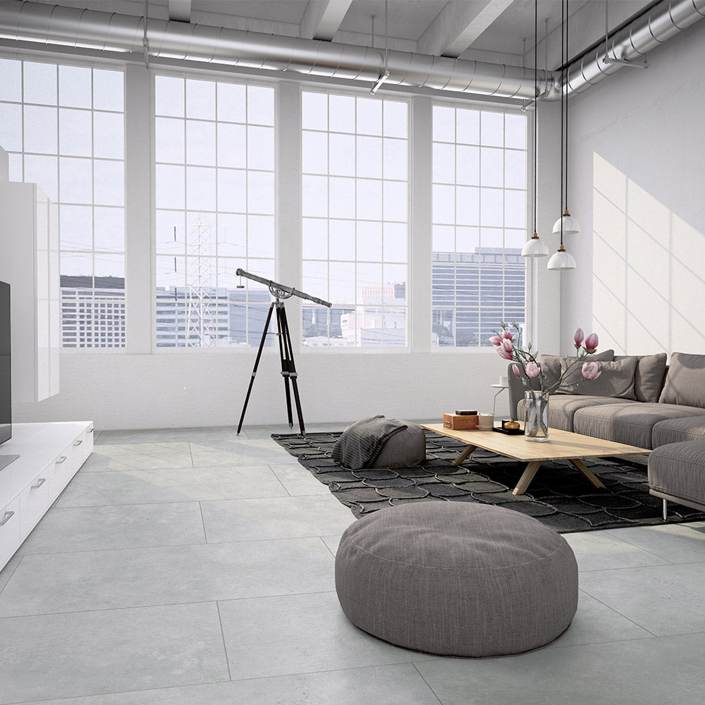 Premium Kronos White 600x600mm Matt Porcelain Tiles - Travertine Look Floor & Wall Tiles for Bathroom, Kitchen & Living Room