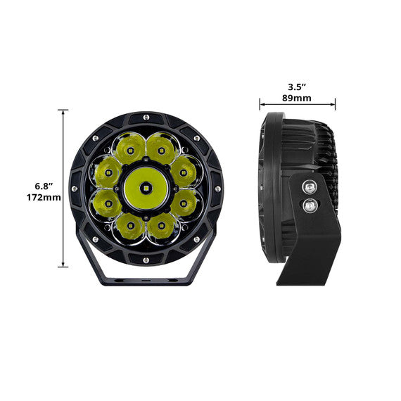 2-Piece 7-Inch 44W Combo Beam Off-Road Round LED Work Light Kit - Waterproof for Trucks, ATVs, UTVs, Boats & Heavy-Duty Vehicles