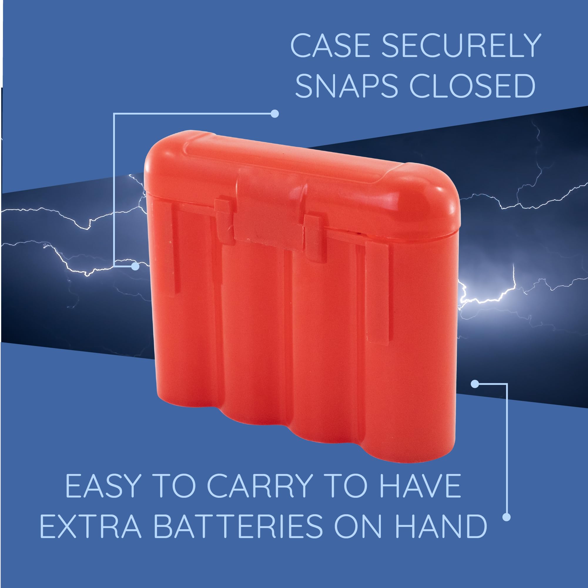 30-Pack Red Plastic AA AAA Battery Storage Cases - Organize and Protect Batteries for Toys, Flashlights, Remote Controls & More